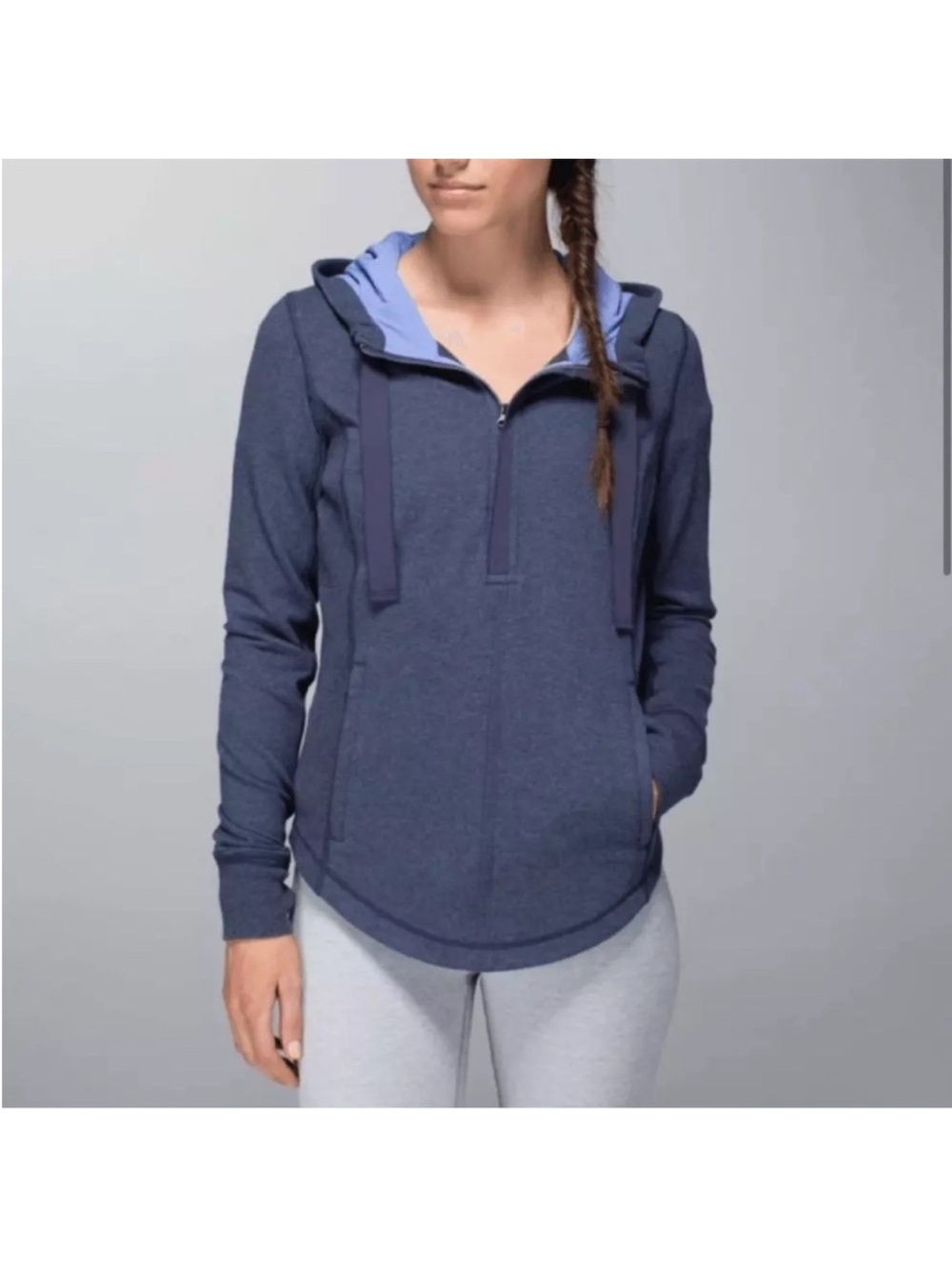 Lululemon Athletica Post Sweat Pullover Heathered Cadet Blue Size 10